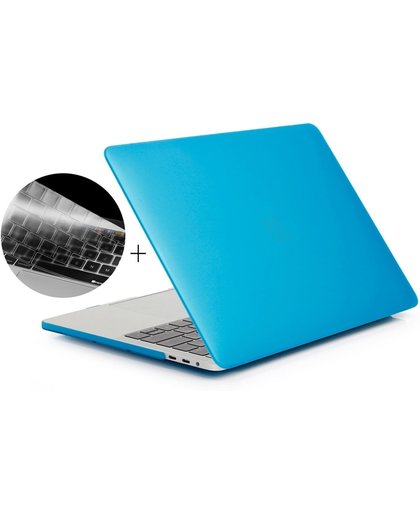 ENKAY Hat-Prince 2 in 1 Frosted Hard Shell Plastic beschermings hoesje + Europe Version ultra-dun TPU toetsenbord beschermings Cover voor 2016 MacBook Pro 15.4 Inch met Touch Bar (A1707) (Baby blauw)