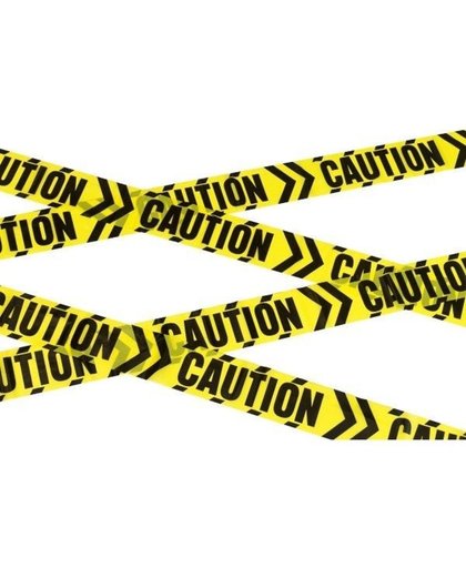 Caution lint - Geel zwart afzetlint Voorzichtig