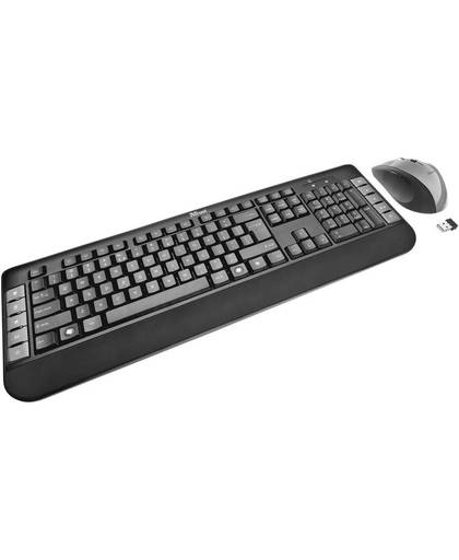 Trust Tecla Set met draadloos toetsenbord en muis Ergonomisch Zwart