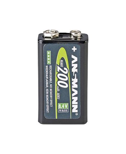 Oplaadbare 9V batterij (blok) Ansmann maxE 6LR61 NiMH 8.4 V 200 mAh 1 stuks