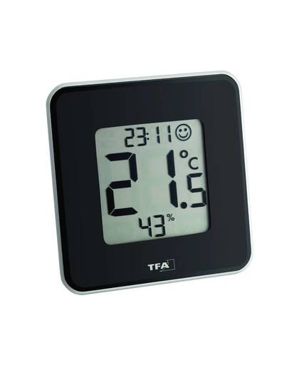 Thermo- en hygrometer TFA Style 30.5021.01 Zwart