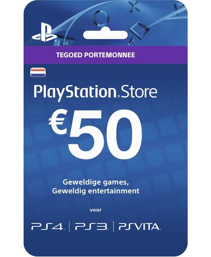 Nederlands Sony PlayStation Network PSN Giftcard Kaart 50 Euro Nederland - PS4 + PS3 + PS Vita + PSN