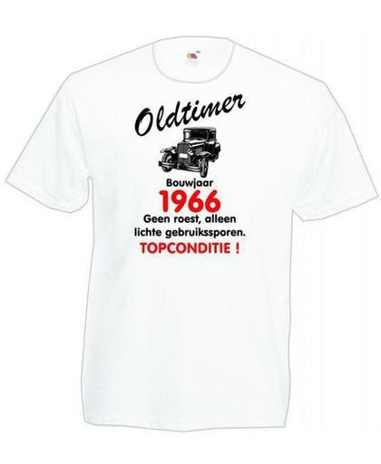 Mijncadeautje heren leeftijd T-shirt wit maat XXL - Oldtimer Bouwjaar (geboortejaar) 1966