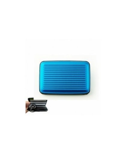 Licht Blauwe Premium Aluminium Card Case - Aluminium Portemonee - Hard Case Creditkaarthouder - Card Vision Huismerk