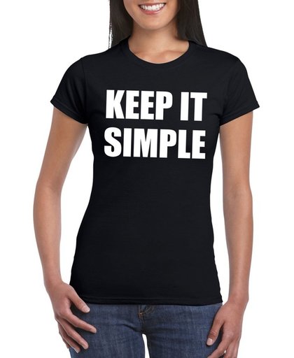 Keep it simple tekst t-shirt zwart dames XL