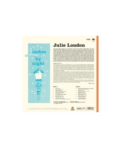 LONDON BY NIGHT -HQ- 180GR./ ORANGE VINYL/ INCL. UNIQUE STICKER. JULIE LONDON, Vinyl LP