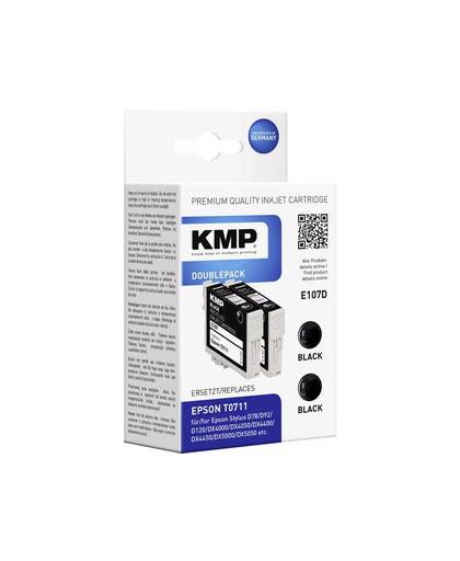 KMP Inkt vervangt Epson T0711 Compatibel 2-pack Zwart E107D 1607,4021
