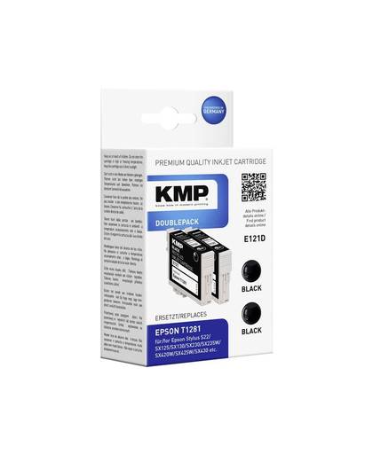 KMP Cartridge set van 2 E121D vervangt Epson T1281 Zwart