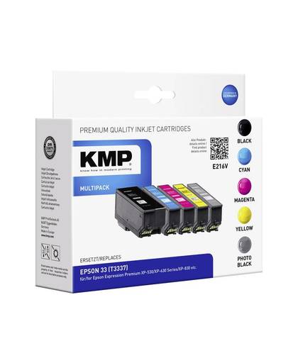 KMP Inkt vervangt Epson T3337, 33 Compatibel Combipack Zwart, Cyaan, Magenta, Geel E216V 1633,4855