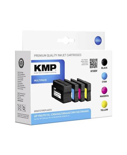 KMP Inkt vervangt HP 950, 950XL, 951, 951XL Compatibel Combipack Zwart, Cyaan, Magenta, Geel H100V 1722,4050