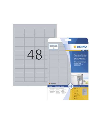 HERMA 4221 etiket Zilver Afgeronde rechthoek Permanent 1200 stuk(s)