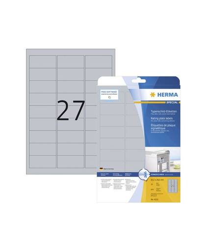 HERMA 4222 etiket Zilver Afgeronde rechthoek Permanent 675 stuk(s)