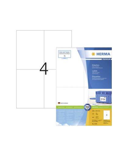 HERMA Etiketten wit 105x148 Premium A4 400 st.