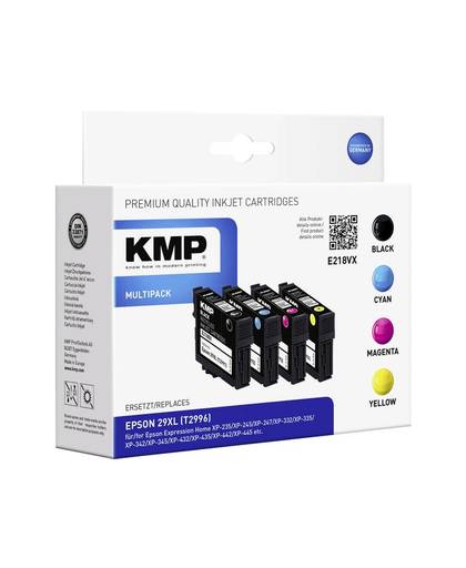 KMP Inkt vervangt Epson 29XL, T2996, T2991, T2992, T2993, T2994 Compatibel Combipack Zwart, Cyaan, Magenta, Geel E218VX 1632,4050