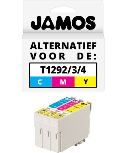Jamos - Inktcartridges / Alternatief voor de Epson T1292, T1293, T1294 Kleuren CMY Set