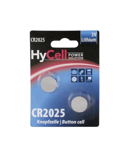 CR2025 Knoopcel Lithium 3 V 140 mAh HyCell 2 stuks