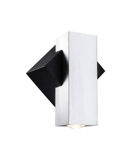 Buiten LED-wandlamp 3.2 W Warm-wit Aluminium (geborsteld), Zwart Paulmann Flame 18006