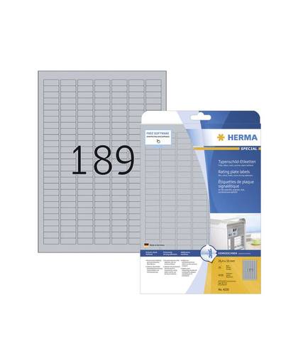 HERMA 4220 etiket Zilver Afgeronde rechthoek Permanent 4725 stuk(s)