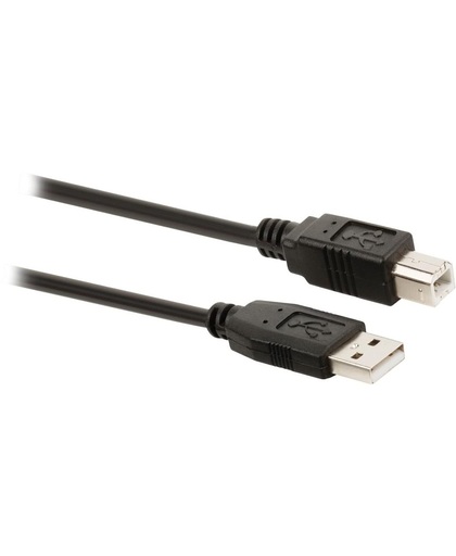 Valueline VLCP60101B20 2m USB A USB B Mannelijk Mannelijk Zwart USB-kabel