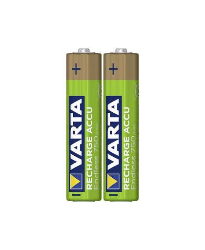 Oplaadbare AAA batterij (potlood) Varta Endless Ready to Use NiMH 750 mAh 1.2 V 2 stuks