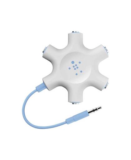 Belkin Jackplug Audio Y-adapter [1x Jackplug male 3.5 mm - 5x Jackplug female 3.5 mm] Blauw