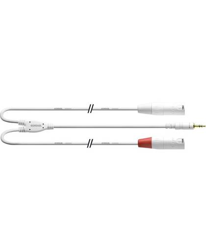 Audio Adapterkabel [1x Jackplug male 3.5 mm - 2x XLR-bus] 1.50 m Wit Cordial