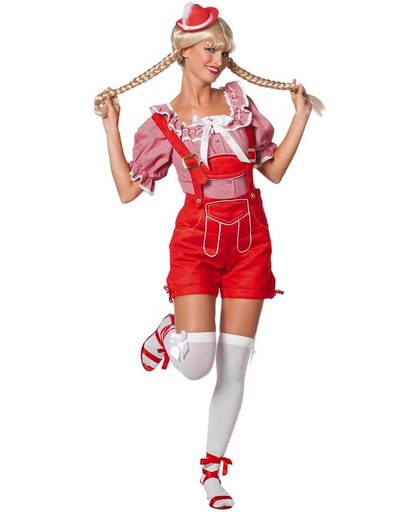 Oktoberfest Bayernhose dame rood de luxe Maat 34