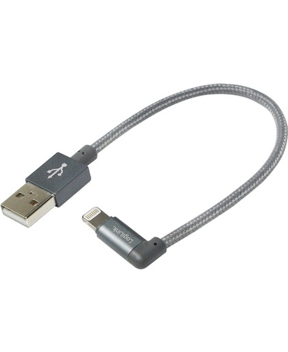 LogiLink UA0274 0.15m USB A Lightning Grijs mobiele telefoonkabel