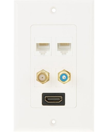 HDMI vrouwtje Plug + RCA vrouwtje Plug + 2 x 8pin Ethernet Line RJ45 pluggen Muurplaat Paneel