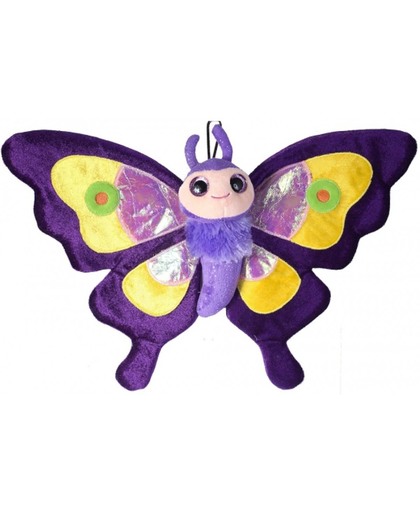 Pluche knuffel paarse vlinder 38 cm