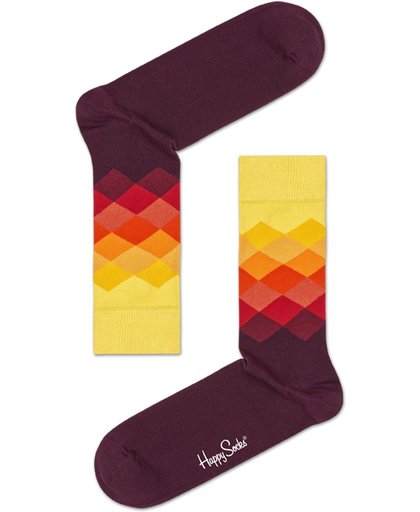 Happy Socks Faded Diamond 2012 Sokken rood geel oranje Heren Heren