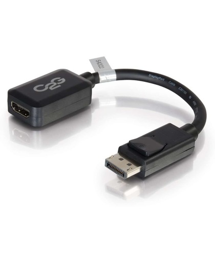 C2G 20cm DisplayPort M / HDMI F kabeladapter/verloopstukje Zwart