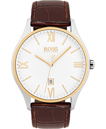 Boss Hugo Boss Horloges bruin zilver Heren Heren