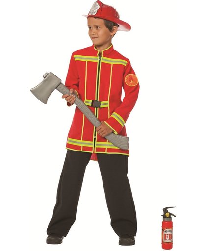 Carnavalskleding Brandweer jas jongen rood Maat 164