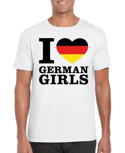 I love German girls t-shirt wit heren - Duitsland shirt L