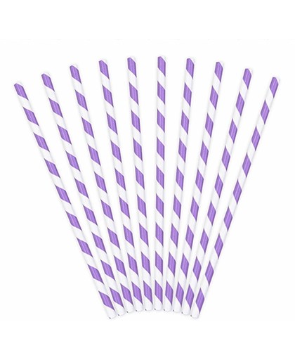 Rietjes Stripes Wit/Lavendel (10 stuks)