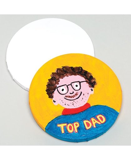Ronde schildersdoeken met een diameter van 20 cm voor kunstprojecten voor kinderen (2 stuks per verpakking)