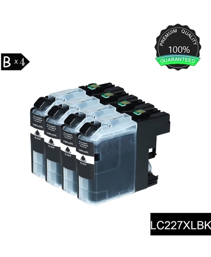 4 Pack Compatible LC227XL Inktcartridges voor Brother DCP-J4120DW MFC-J4420DW MFC-JJ4620DW MFC-JJ4625DW - Zwart