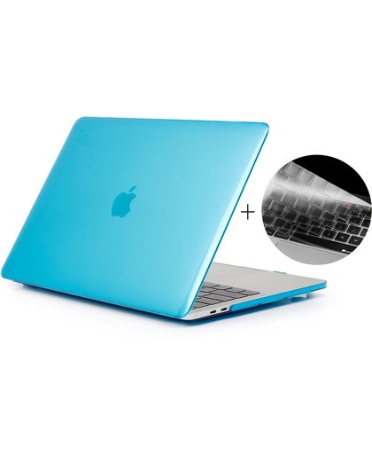 ENKAY Hat-Prince 2 in 1 Crystal Hard Shell Plastic beschermings hoesje + US Version ultra-dun TPU toetsenbord beschermings Cover voor 2016 New MacBook Pro 13.3 inch metout Touchbar (A1708)(blauw)