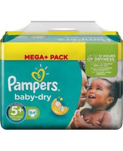 Pampers Baby Dry Maat-5 Junior Plus 13-25kg Mega Pluspack 84-Luiers