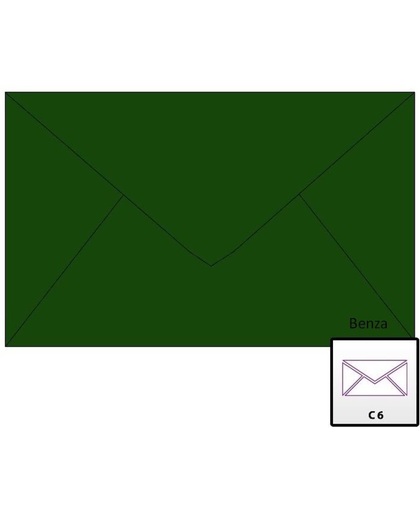 Benza Wenskaart Enveloppen - Langwerpig C6 - 16,2 x 11,4 cm - Kerst Groen - 50 stuks