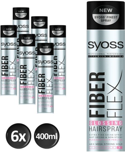 Syoss Fiber Flex Hairspray Flexibele Glossing 5 Mega Strong Voordeelverpakking