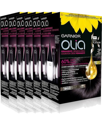 Garnier Olia Permanente Cremekleuring 2p Platinum Zwart Voordeelverpakking