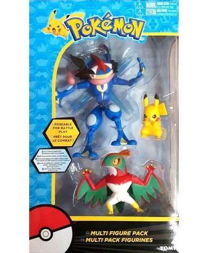 Pokemon Figure 3-Pack (Ash-Greninja/Hawlucha/Pikachu)