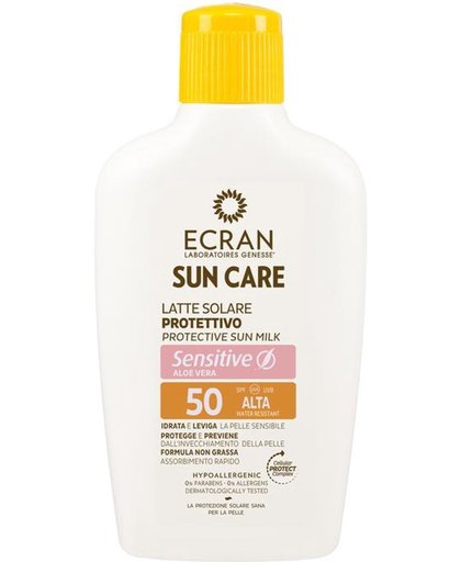 Ecran Sun Care Zonnebrand Milk Sensitive Aloe Vera Factorspf50