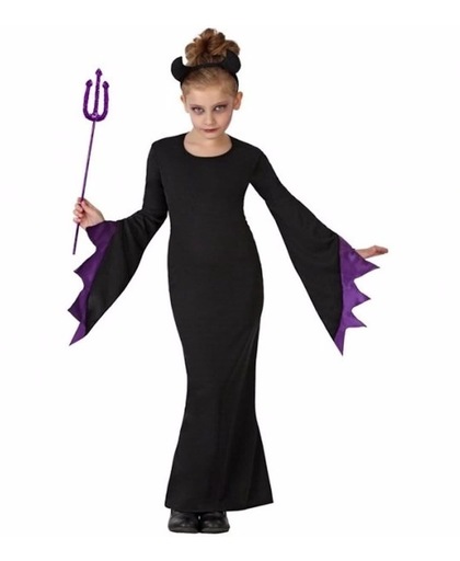 Halloween - Halloween zwarte duivel kostuum voor meisjes 128 (7-9 jaar)
