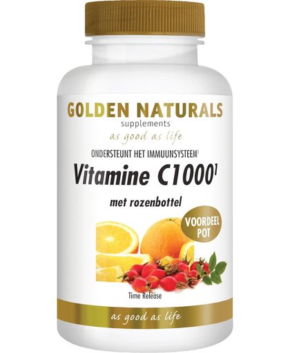 Golden Naturals Vitamine C 1000 and rozebottel Tabletten