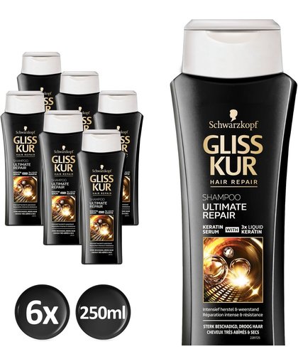 Gliss Kur Shampoo Ultimate Repair Sterk Beschadigd Droog Haar Voordeelverpakking