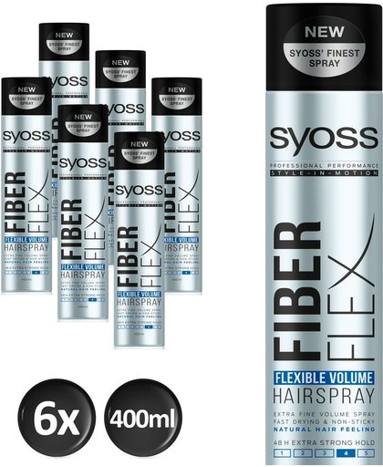 Syoss Fiber Flex Hairspray Flexibele Volume 4 Extra Strong Voordeelverpakking