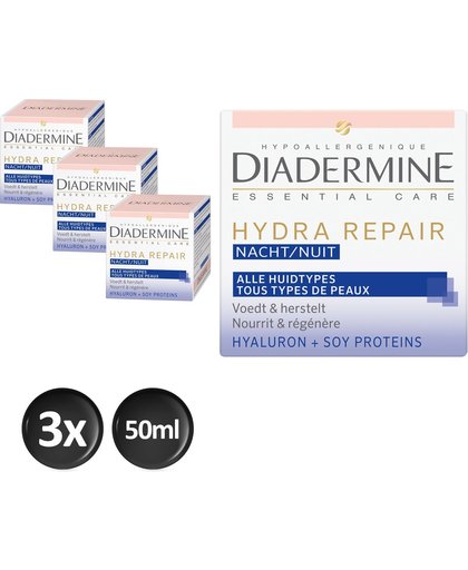 Diadermine Nachtcreme Essential Care Hydra Repair Voordeelverpakking